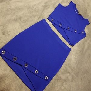Set of Top and Pencil Skirt Royal Blue color